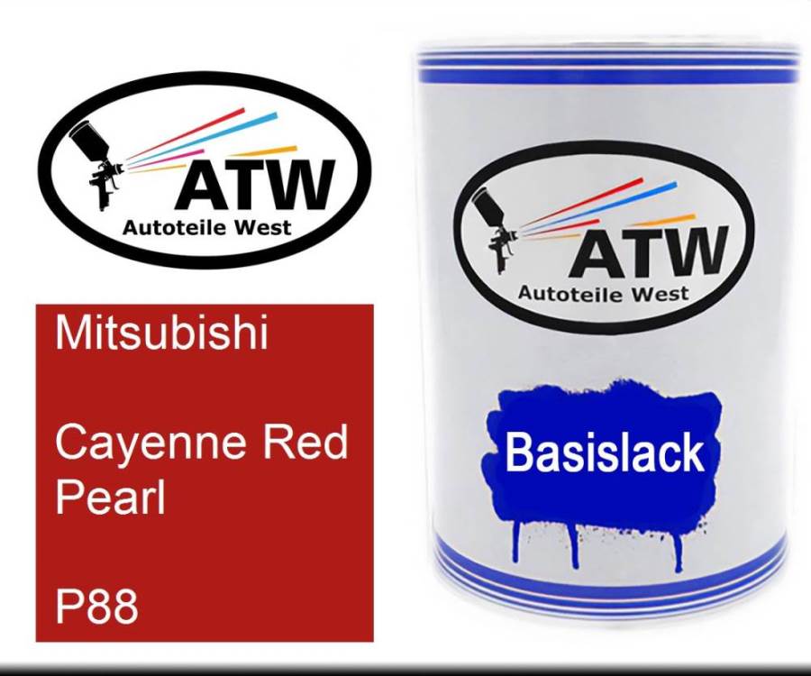 Mitsubishi, Cayenne Red Pearl, P88: 500ml Lackdose, von ATW Autoteile West.